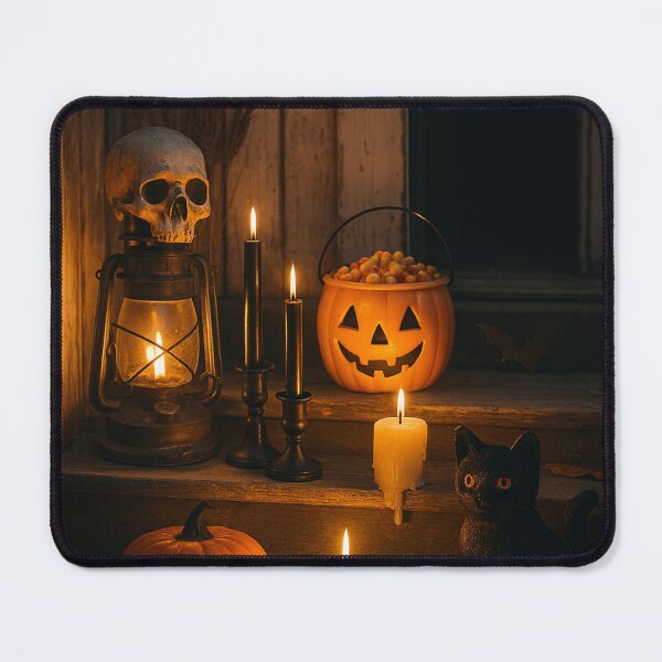 Item preview, Warm Halloween Atmosphere Black Cat Vintage Pumpkin designed and sold by Lyvion design.