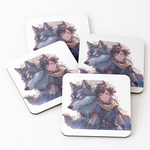 Item preview, Bound by Shadows: Anime Boy and Wolf Companion designed and sold by VR-trends.