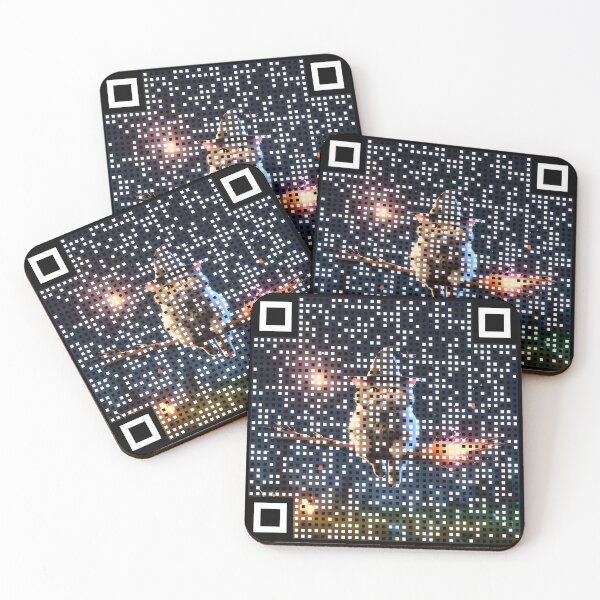 Item preview, Broomstick Kitty QR : Dare To Scan - Halloween Collection designed and sold by LA Art.