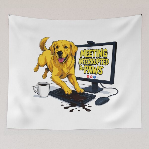 Item preview, Meeting Interrupted By Paws designed and sold by Tong4130.