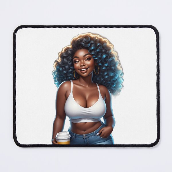 Item preview, Afro Plus Size Beauty – Morning Coffee Confidence designed and sold by Lulunza.