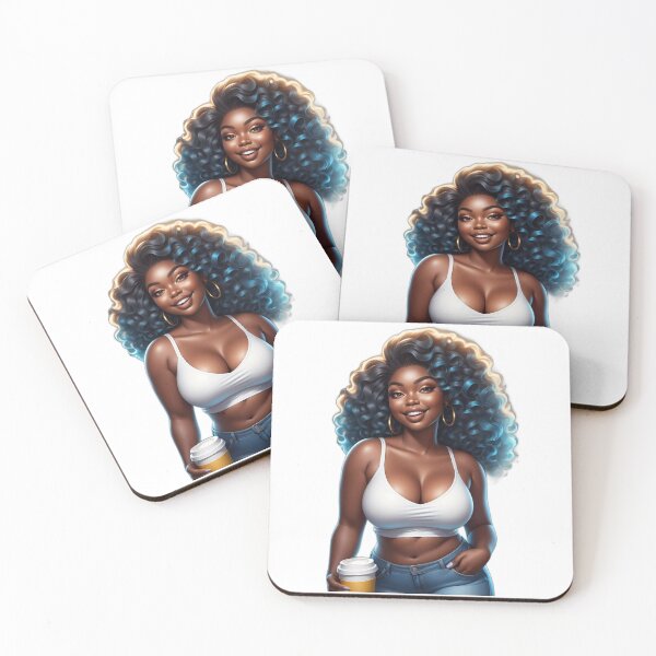 Item preview, Afro Plus Size Beauty – Morning Coffee Confidence designed and sold by Lulunza.