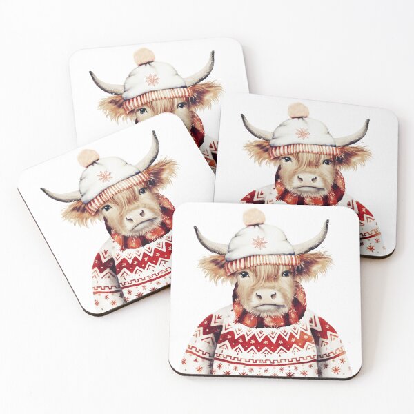Item preview, HIGHLAND COW IN XMAS SWEATER by Monika Strigel designed and sold by SunlightStudios.
