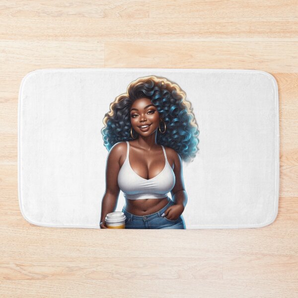 Item preview, Afro Plus Size Beauty – Morning Coffee Confidence designed and sold by Lulunza.