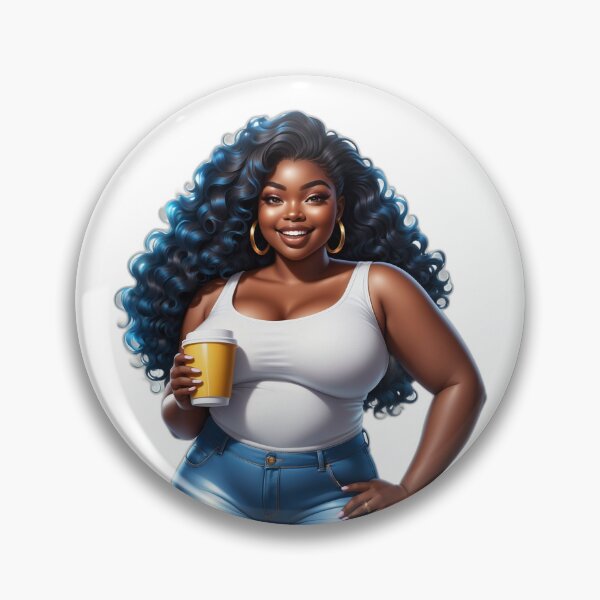 Artikelvorschau, Melanin Curvy Girl – Kaffee und Selbstvertrauen entworfen und verkauft von Lulunza.