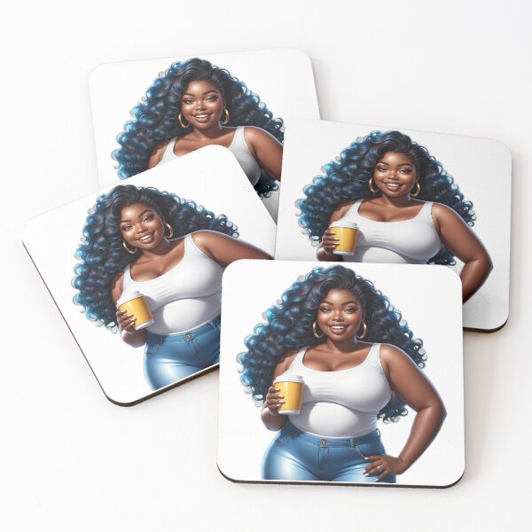 Item preview, Melanin Curvy Girl – Coffee and Confidence designed and sold by Lulunza.