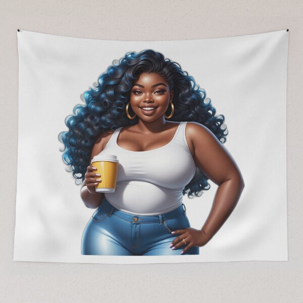 Item preview, Melanin Curvy Girl – Coffee and Confidence designed and sold by Lulunza.