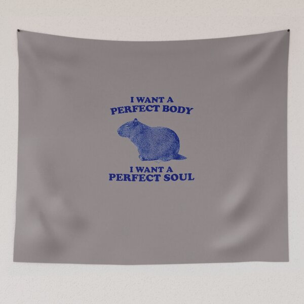 Item preview, I-WANT-A-PERFECT-BODY-I-WANT-A-PERFECT-SOUL-FUNNY-CAPYBARA-MEME-CAPYBARA-T-SHIRT designed and sold by jacalynlorino.
