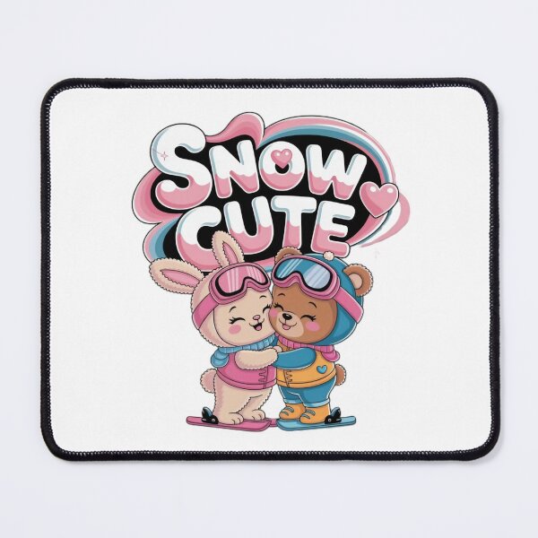 Item preview, Kawaii bunny and bear in ski gear hugging designed and sold by NRcollections24.