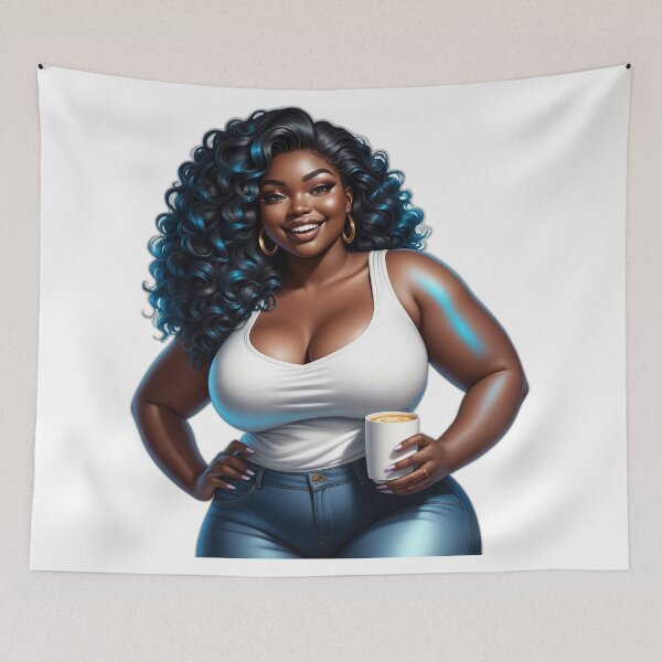 Item preview, Cozy Curvy Woman – Coffee Break Style designed and sold by Lulunza.