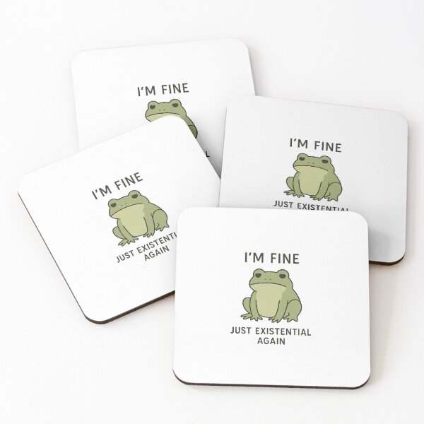 Item preview, I'm Fine Just Existential Again Frog - Funny Minimalist Design for Introverts and Existential Humor Lovers designed and sold by EugenioPrints.