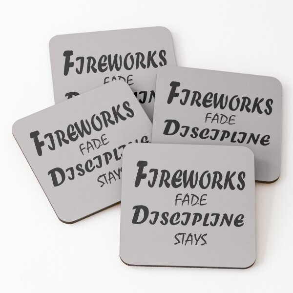 Item preview, Fireworks Fade, Discipline Stays – Powerful Motivation Quote Design designed and sold by ArtNestVerse.
