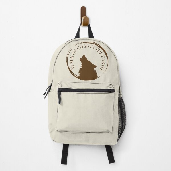 Item preview, Walk Gently on the Earth – Minimal Boho Wolf Nature Design designed and sold by CreationbyNiki.