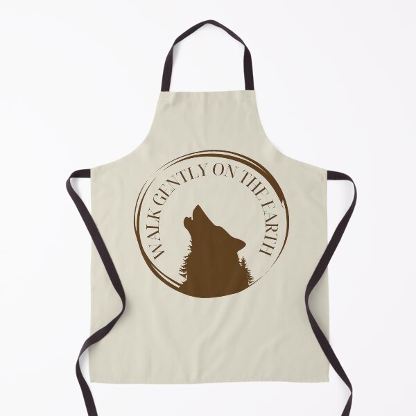 Item preview, Walk Gently on the Earth – Minimal Boho Wolf Nature Design designed and sold by CreationbyNiki.