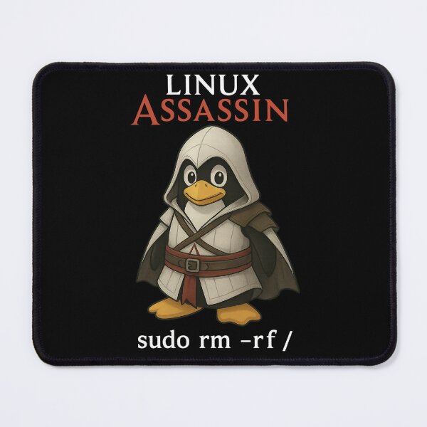 Item preview, Linux Assassin – Tux the Deadly Sysadmin designed and sold by ChippyChics.