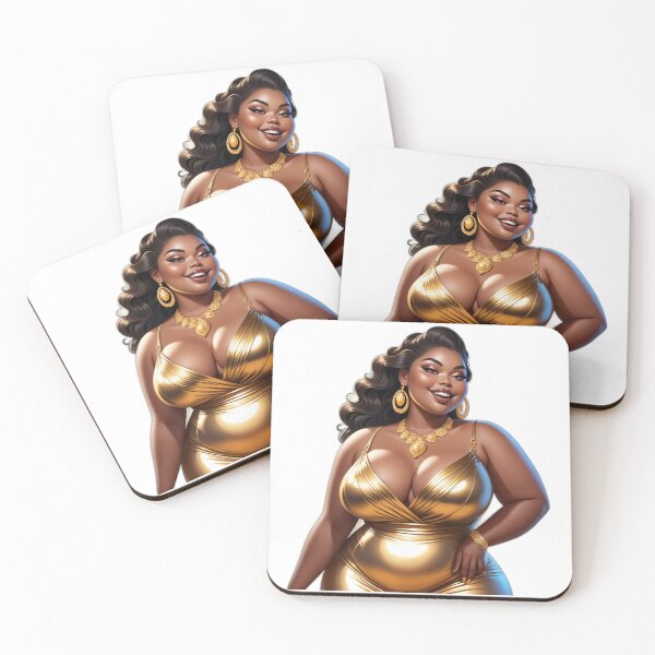 Item preview, Golden Curvy Queen – Glamorous Afro Beauty designed and sold by Lulunza.