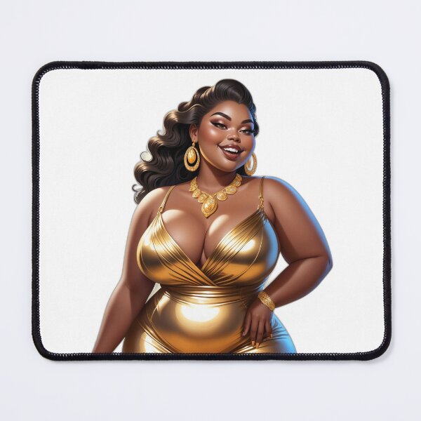 Item preview, Golden Curvy Queen – Glamorous Afro Beauty designed and sold by Lulunza.