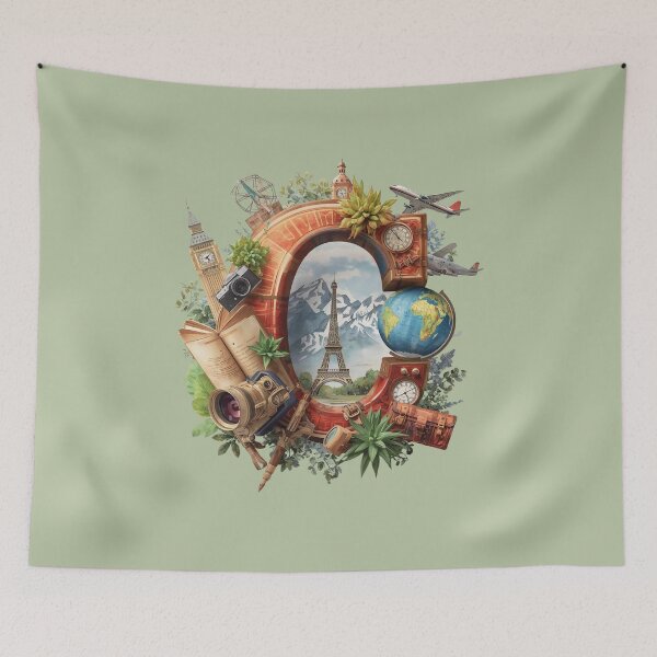 Item preview, Adventure Awaits – Vintage Travel Letter C Monogram | Wanderlust Globe & Airplane Design for Explorers and Dreamers designed and sold by AmenAlways.