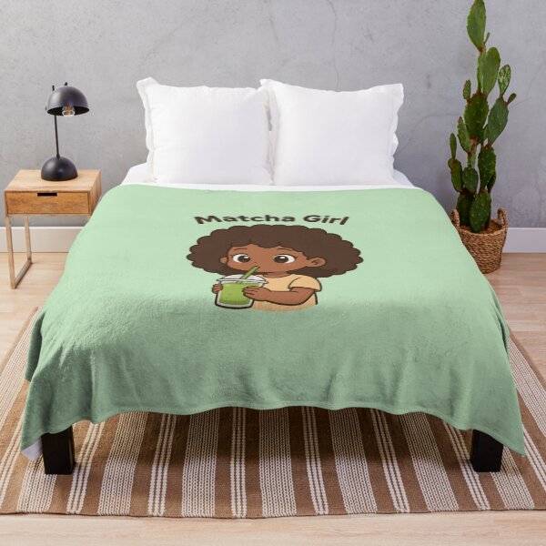Item preview, Matcha Girl – Kawaii Afro Anime Girl Drinking Matcha | Cute Kawaii Aesthetic designed and sold by OsasChild.