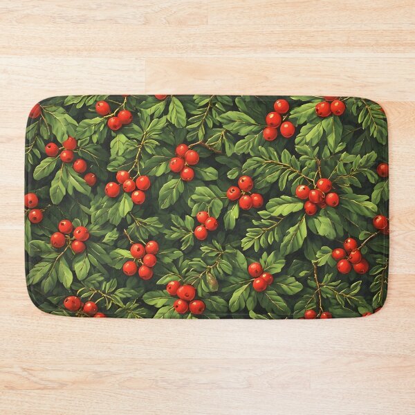 Item preview, Festive Christmas Holly Leaves Joyeux Noel Holiday Foliage Red and Green designed and sold by LeafPrints.