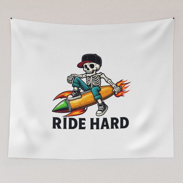 Item preview, Ride Hard Skeleton on Rocket designed and sold by dreampik.