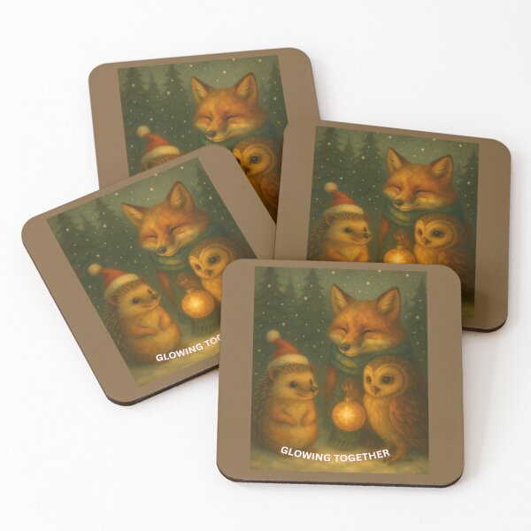 Item preview, Glowing Together – Festive Fox, Owl & Hedgehog Christmas Animals designed and sold by GeoWild Designs.