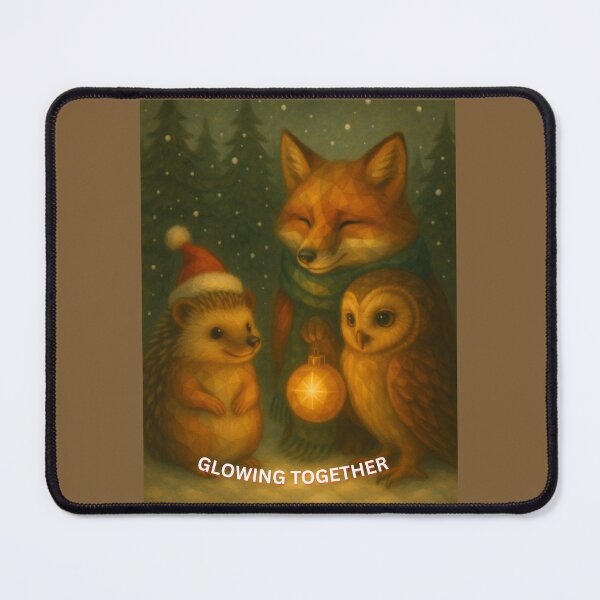 Item preview, Glowing Together – Festive Fox, Owl & Hedgehog Christmas Animals designed and sold by GeoWild Designs.