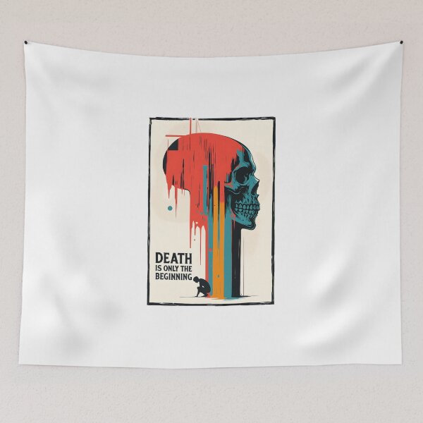 Item preview, Death Is Only The Beginning Skull designed and sold by dreampik.