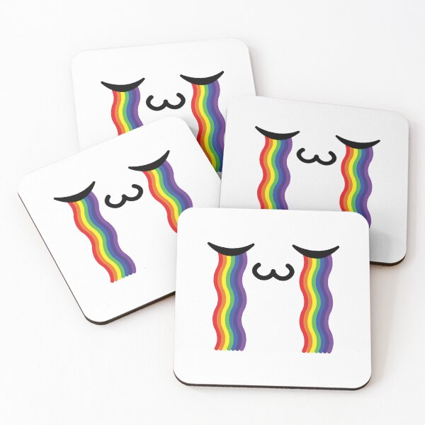 Item preview, Adorable kawaii uwu crying rainbow face designed and sold by BlushyPrint.