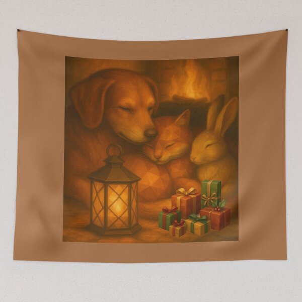 Item preview, Hearth & Paws – Festive Dog, Cat & Rabbit Christmas Companions designed and sold by GeoWild Designs.