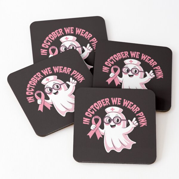 Item preview, In October We Wear Pink Nurse Ghost Halloween 2025 designed and sold by Redgiant87x.