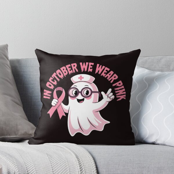 Item preview, In October We Wear Pink Nurse Ghost Halloween 2025 designed and sold by Redgiant87x.
