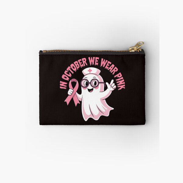 Item preview, In October We Wear Pink Nurse Ghost Halloween 2025 designed and sold by Redgiant87x.