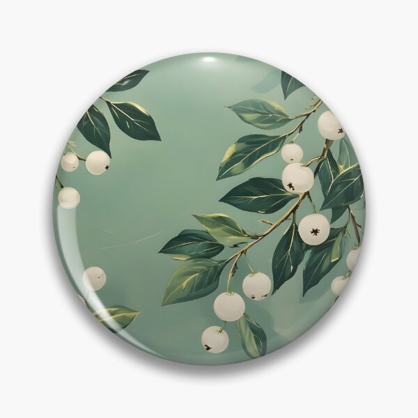 Item preview, Green Christmas Mistletoe White Berries Joyful Holiday Leaves designed and sold by LeafPrints.