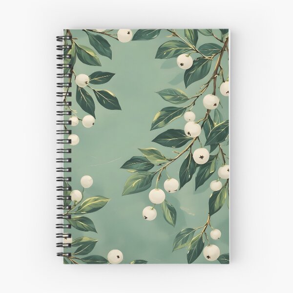 Item preview, Green Christmas Mistletoe White Berries Joyful Holiday Leaves designed and sold by LeafPrints.