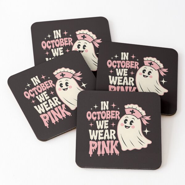 Item preview, In October We Wear Pink Nurse Ghost Halloween 2025 designed and sold by Redgiant87x.