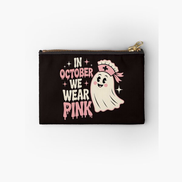 Item preview, In October We Wear Pink Nurse Ghost Halloween 2025 designed and sold by Redgiant87x.
