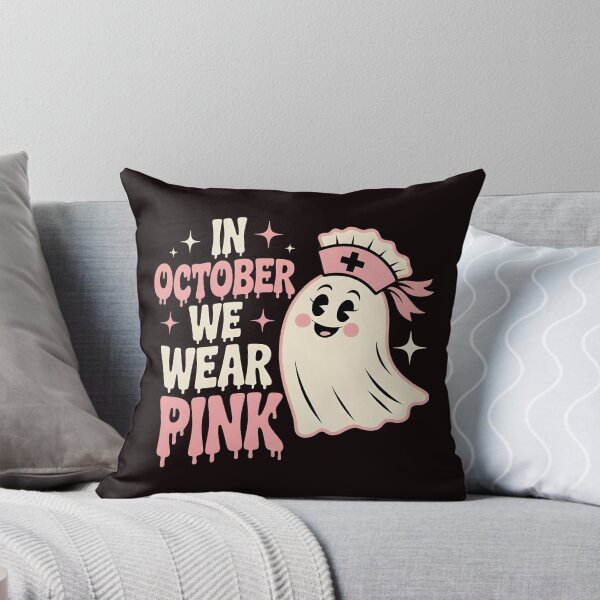 Item preview, In October We Wear Pink Nurse Ghost Halloween 2025 designed and sold by Redgiant87x.