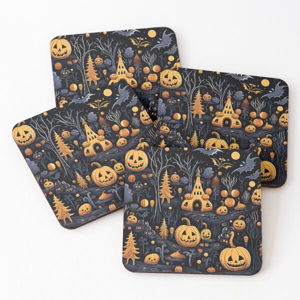 Item preview, Halloween Pumpkin Town at Night designed and sold by Neonmountain.