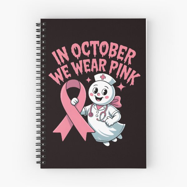 Item preview, In October We Wear Pink Nurse Ghost Halloween 2025 designed and sold by Redgiant87x.