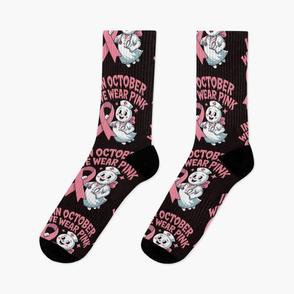 Item preview, In October We Wear Pink Nurse Ghost Halloween 2025 designed and sold by Redgiant87x.