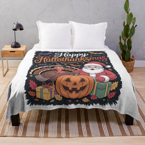 Item preview, happy hallothanksmas for halloween thanksmas holiday season designed and sold by Gogetgiggles.