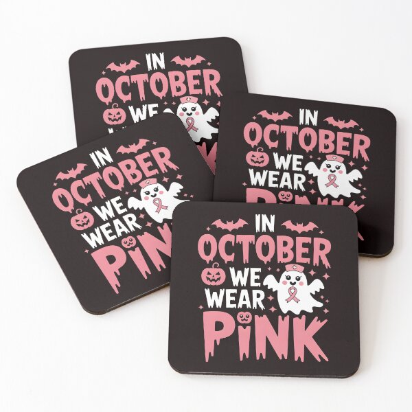 Item preview, In October We Wear Pink Nurse Ghost Halloween 2025 designed and sold by Redgiant87x.