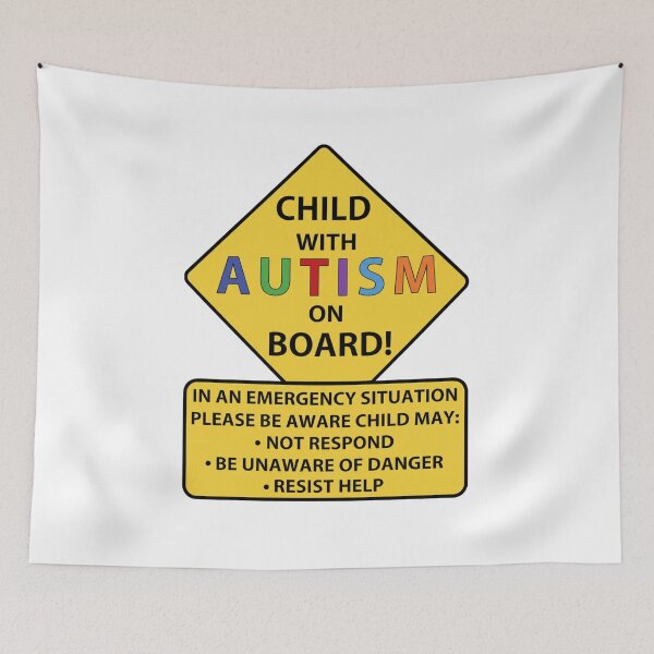 Item preview, Child with Autism on Board – Emergency Awareness Safety Sign Car Decal designed and sold by StickerHavenn.