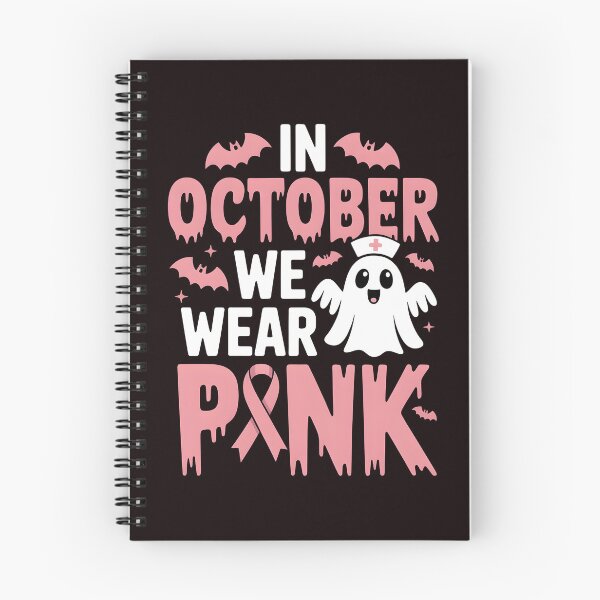 Item preview, In October We Wear Pink Nurse Ghost Halloween 2025 designed and sold by Redgiant87x.