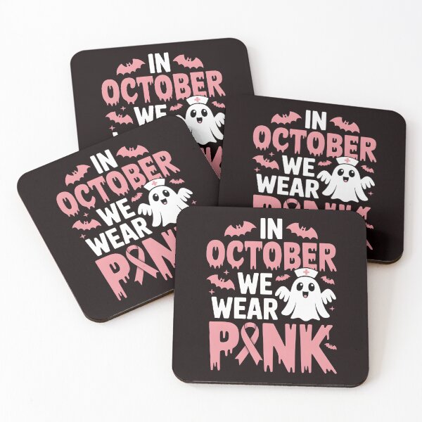 Item preview, In October We Wear Pink Nurse Ghost Halloween 2025 designed and sold by Redgiant87x.