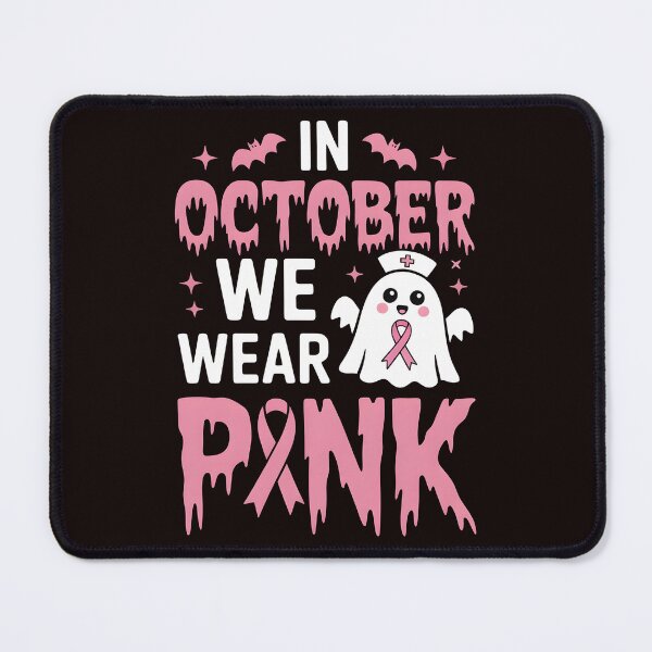Item preview, In October We Wear Pink Nurse Ghost Halloween 2025 designed and sold by Redgiant87x.