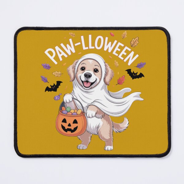 Aperçu de l'œuvre Chien fantôme mignon dessin animé d'Halloween créée et vendue par Inkspaced.