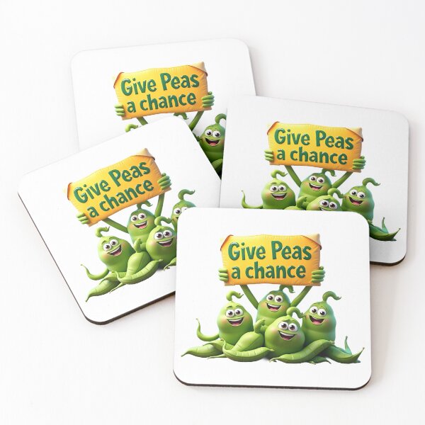 Item preview, Funny Peas Cartoon "Give Peas a Chance" Pun Design. designed and sold by The-T-In-Retro.