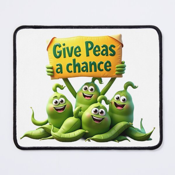 Item preview, Funny Peas Cartoon "Give Peas a Chance" Pun Design. designed and sold by The-T-In-Retro.
